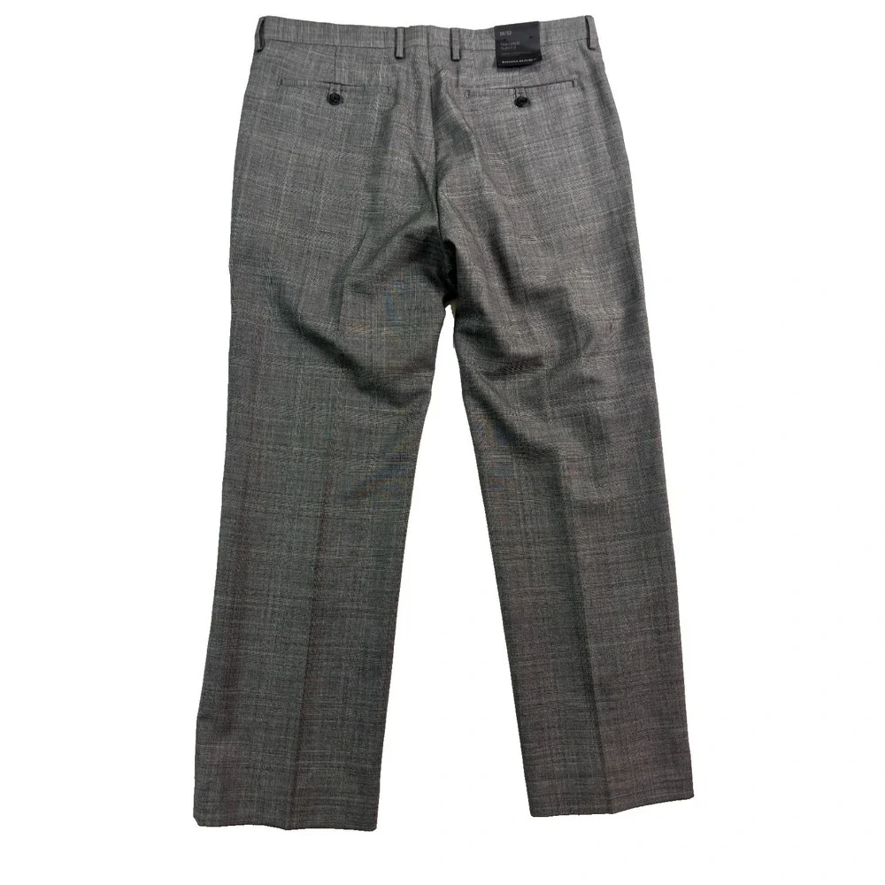NEW Banana Republic 38x32 Gray‎ Plaid Dress Suit Pants Tailored Slim Fit Wool
